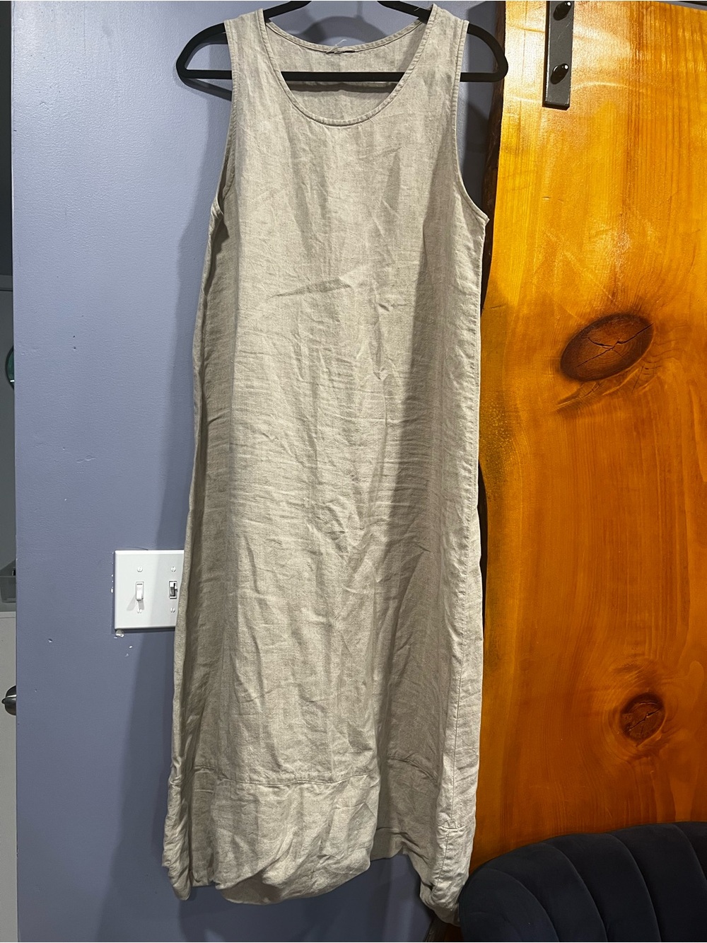 Sleeveless Beige Linen Maxi Dress - Classic Minimal Style